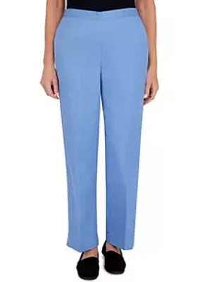 Alfred Dunner Women's Peace of Mind Sky Blue Twill Short Length Pants
