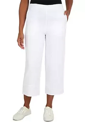 Alfred Dunner Petite Wide Leg Gauze Ankle Pants