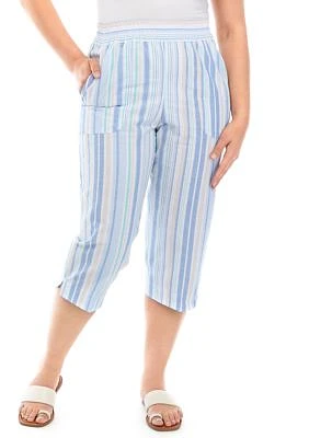 Petite Striped Capri Pants