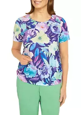Alfred Dunner Women's Watercolor Floral Top