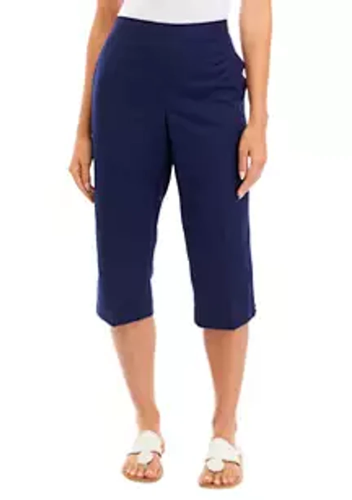 Alfred Dunner Petite Twill Capri Pants