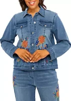 Alfred Dunner Petite Moody Blues Embroidered Jacket