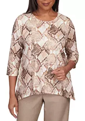 Alfred Dunner Petite Mulberry Street Python with Shimmer Top