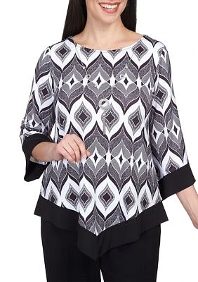 Women's Downtown Vibe Art Deco Biadere Draped Top