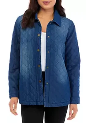 Alfred Dunner Women's Quilted Denim Jacket
