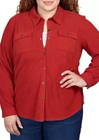 Alfred Dunner Plus Corduroy Shirt Jacket