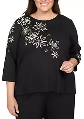 Alfred Dunner Plus Floral Embroidery Top