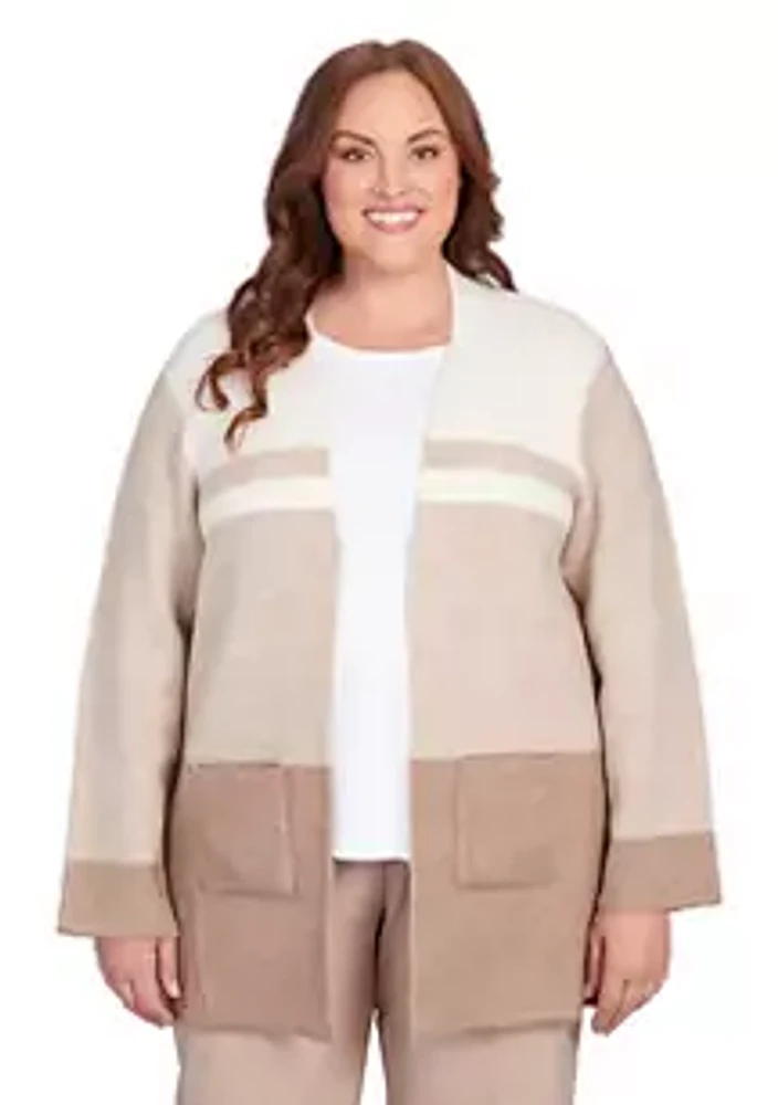 Alfred Dunner Plus Color Block Cardigan