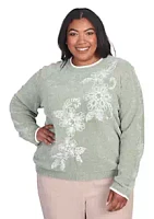 Alfred Dunner Plus Embroidered Chenille Sweater