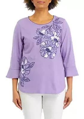 Alfred Dunner Women's Floral Embroidered Top