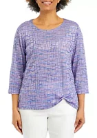 Alfred Dunner Women's Space Dyed Knit Top