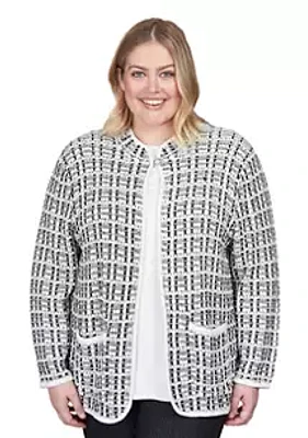 Alfred Dunner Plus Knit Textured Jacket