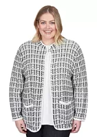 Alfred Dunner Plus Knit Textured Jacket