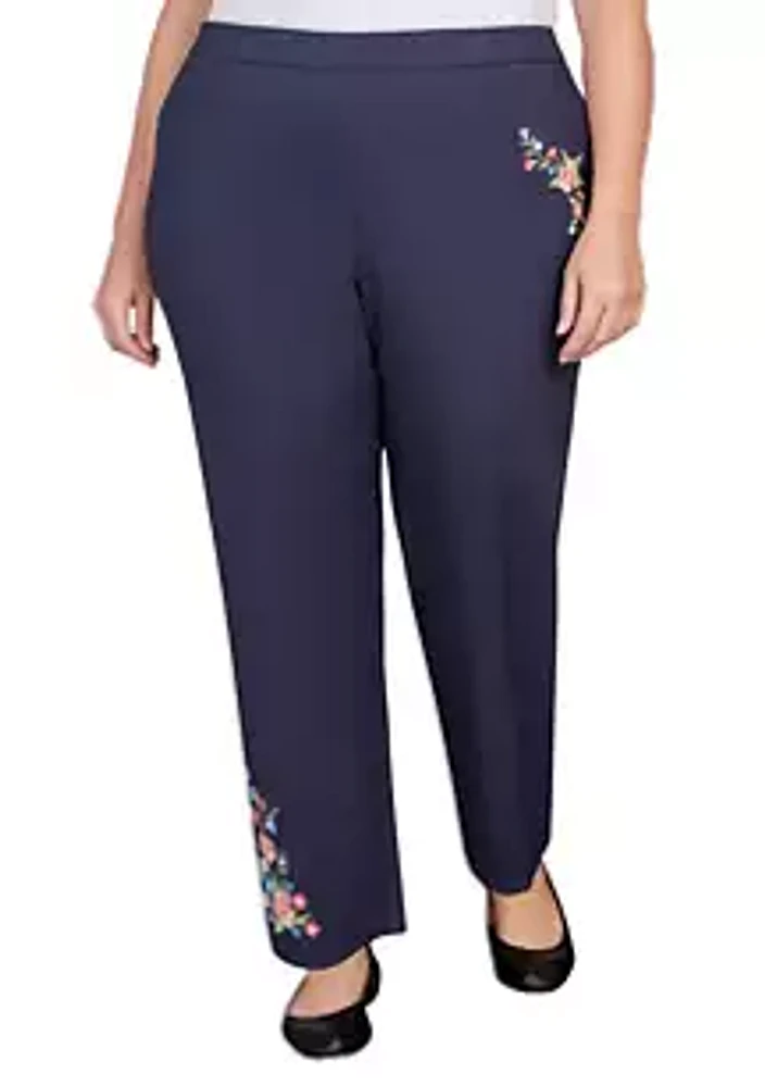 Alfred Dunner Plus A Fresh Start Embroidered Allure Ankle Pants
