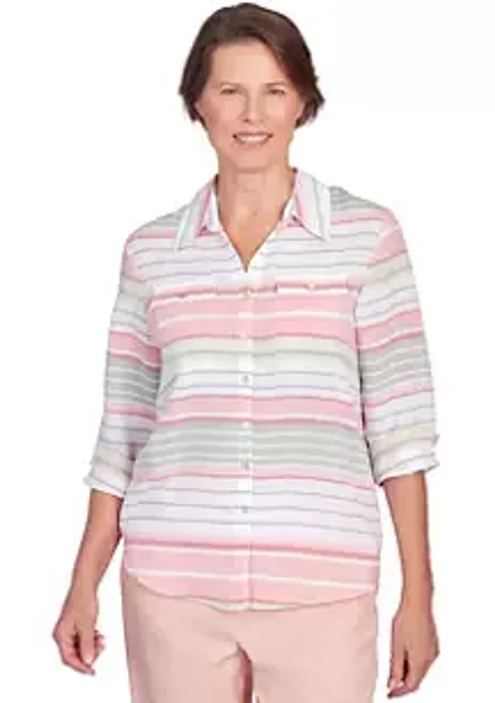 Alfred Dunner Petite English Garden Stripe Shirt