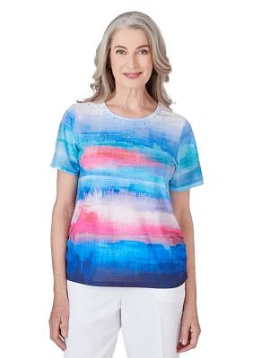 Women's Paradise Island Watercolor Stripe Top