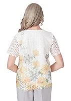 Women's Charleston Floral Border Lace Top