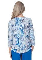 Women's  Neptune Beach Seashell Torn Jacquard Top