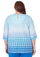 Plus Neptune Beach Ombre Ikat Diamond Top