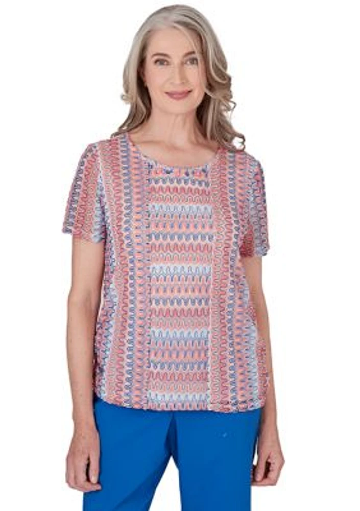 Petite Neptune Beach Splice Texture Stripe Top