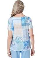 Women's Hyannisport Leaf Geo Patchwork Top