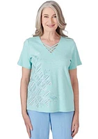 Women's Hyannisport Embroidered Flowers Top