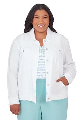 Plus Hyannis Port Jacket with Fringe Trim