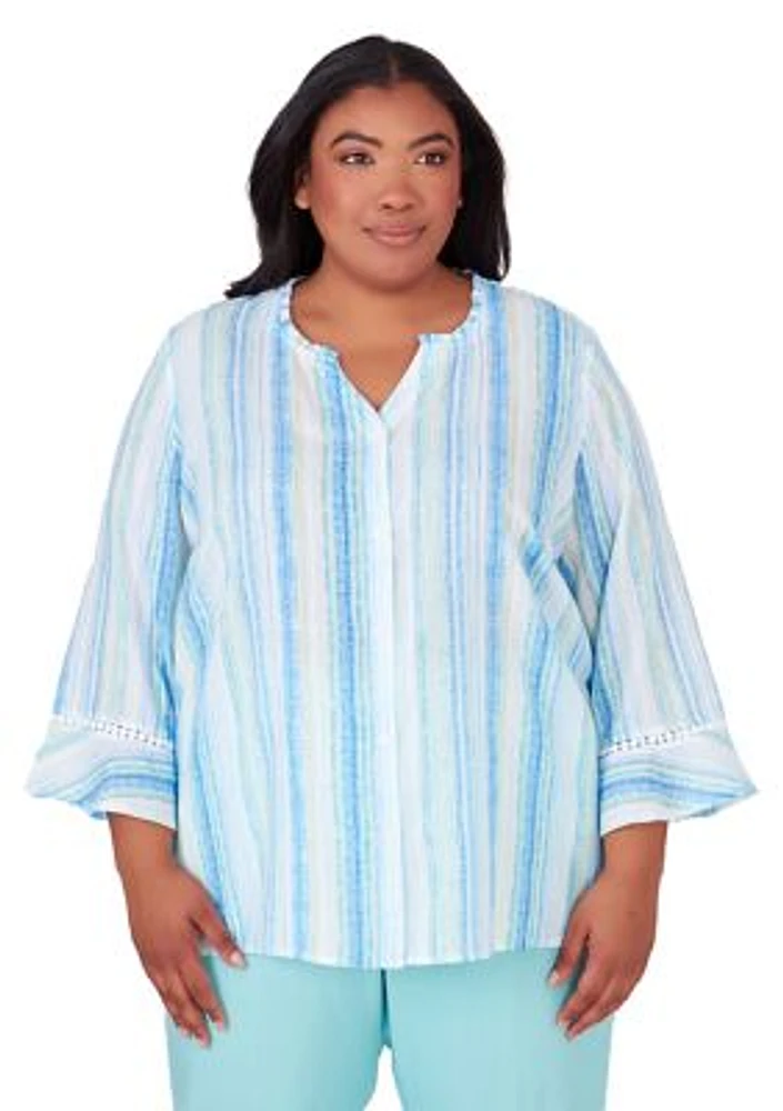 Plus Hyannis Port Stripe Top