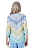 Petite Hyannisport Tie Dye Chevron Top