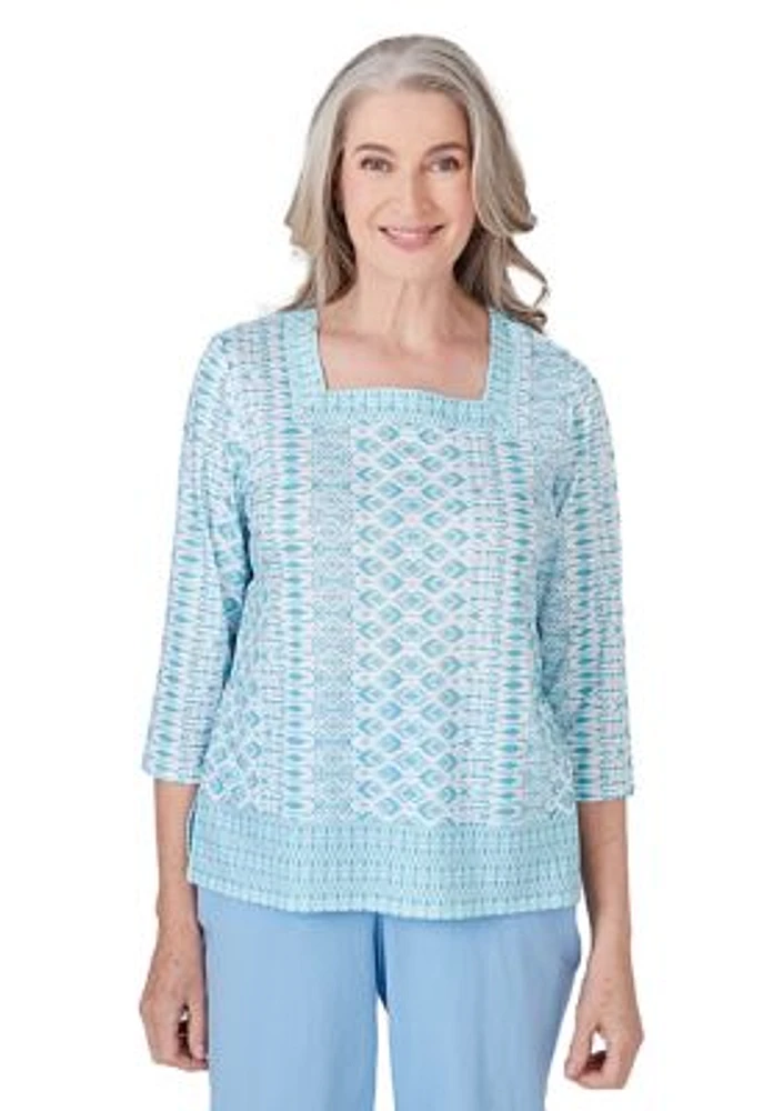 Petite Hyannisport Geo Border Top