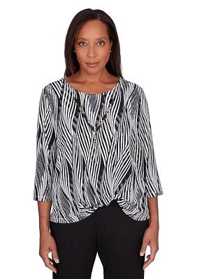 Women's Opposites Attract Swirl Texture Top