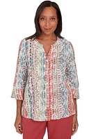 Women's Sedona Sky Vertical Texture Print Top