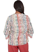 Women's Sedona Sky Vertical Texture Print Top