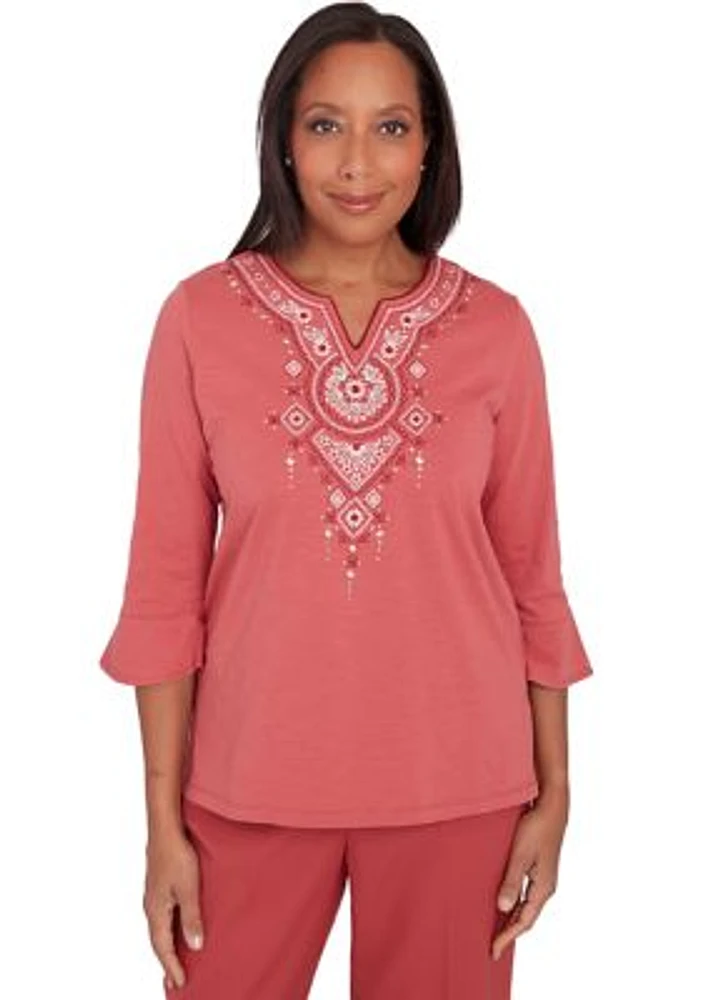 Women's Sedona Sky Embroidered Yoke Top