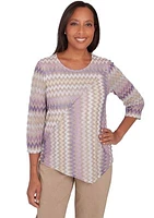 Women's Charm School Spliced Zig Zag Stripe Top