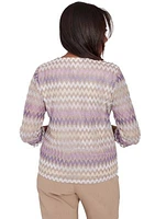 Women's Charm School Spliced Zig Zag Stripe Top