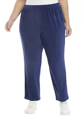 Alfred Dunner Plus Proportioned Short Velour Pants