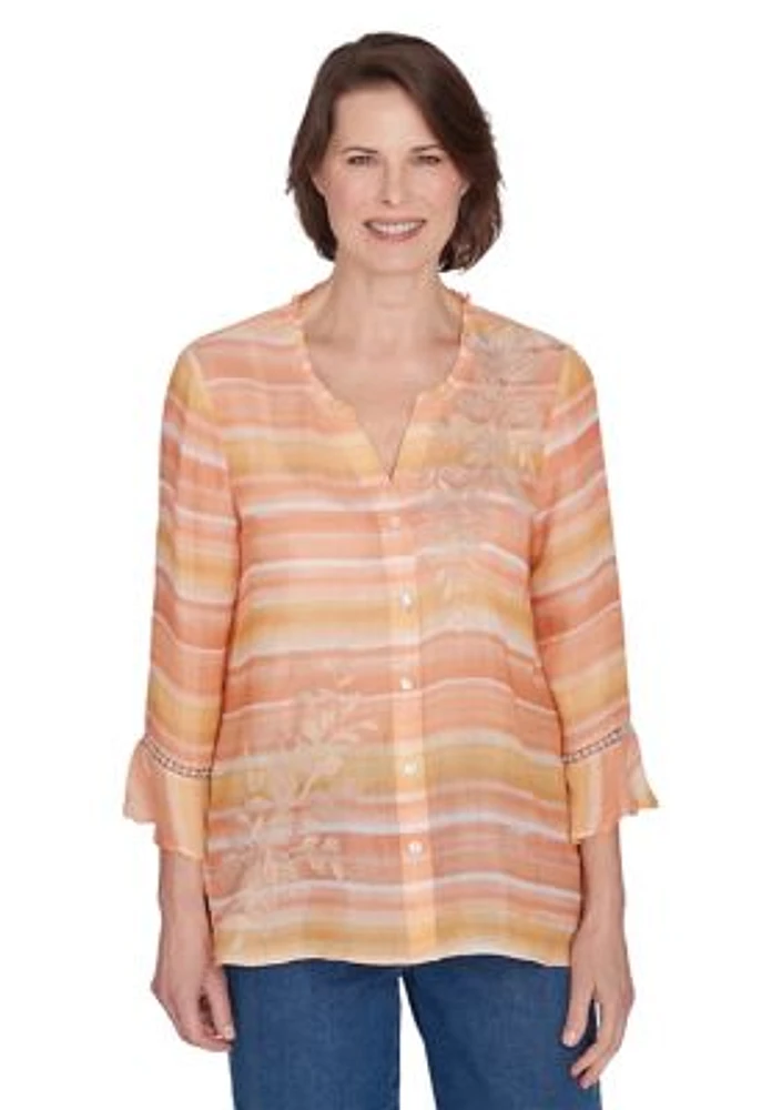 Women's Scottsdale Embroidered Stripe Top