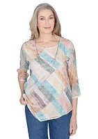 Women's Scottsdale Stained Glass Popcorn Knit Top