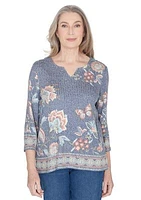 Women's Scottsdale Floral Border Top