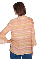 Petite Scottsdale Embroidered Stripe Top