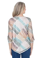 Petite Scottsdale Stained Glass Popcorn Knit Top