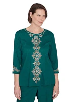 Women's Emerald Isle Center Medallion Embroidery Top