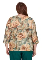 Plus Emerald Isle Vintage Floral Printed Top