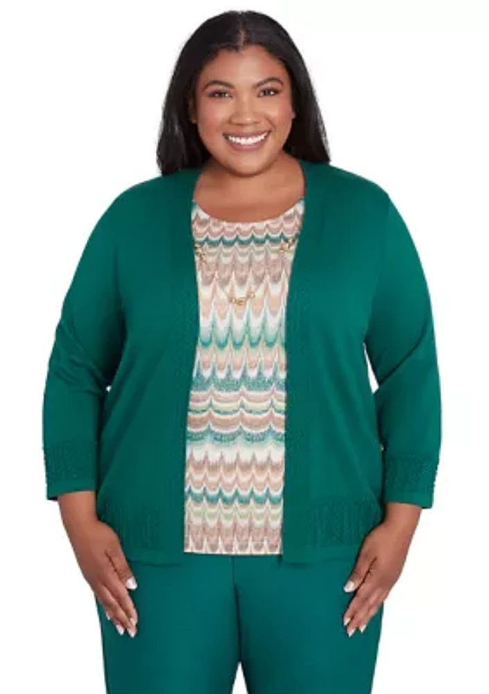 Plus Emerald Isle Biadere Texture Inner Two One Sweater