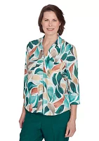 Petite Abstract Leaf Printed Top