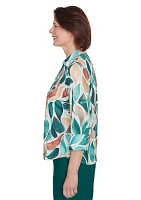 Petite Abstract Leaf Printed Top