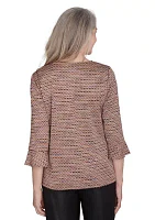 Petite Rue Rivoli Texture Space Dye Printed Woven Top