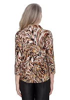 Petite Rue Rivoli Brushstroke Textured Knit Top