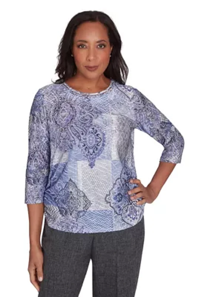 Women's Worth Avenue Medallion Patch Top